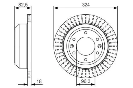 Тормозной диск DODGE/HYUNDAI H100/H-1 \'\'R\'\'2,5\'\'08>> BOSCH 0986479U29