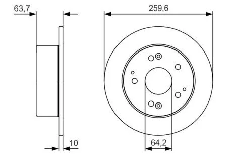 Гальмівний диск BOSCH 0986479V39