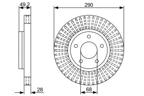 Тормозной диск NISSAN Quest/Pathfinder ''F'''3,5''03>> BOSCH 0986479V48