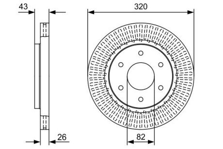 Гальмівний диск NISSAN/INFINITI Armada/Titan/QX56 \'\'F \'\'4,5-5,6 \'\'03>> BOSCH 0986479W45 (фото 1)