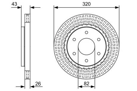 Гальмівний диск NISSAN/INFINITI Armada/Titan/QX56 \&#039;\&#039;F \&#039;\&#039;4,5-5,6 \&#039;\&#039;03&gt;&gt; BOSCH 0986479W45 (фото 1)