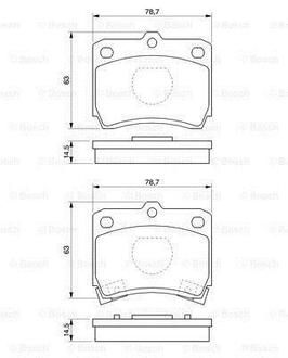 Тормозные колодки передн. KIA PRIDE 1.1,1.3I 91- BOSCH 0986493550 (фото 1)