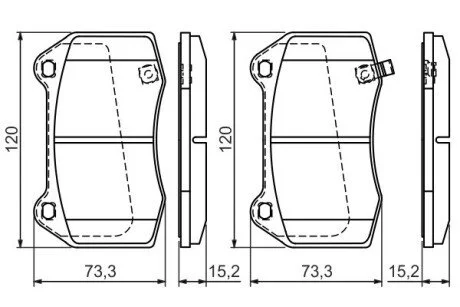 Комплект тормозных колодок, дисковый тормоз BOSCH 0986494310 (фото 1)