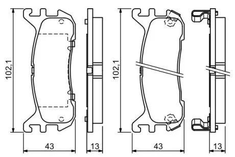 Гальмівні колодки, дискове гальмо (набір) BOSCH 0986494341 (фото 1)