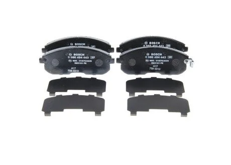 Тормозные колодки, дисковые BOSCH 0 986 494 443 (фото 1)