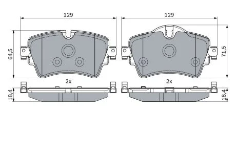 Гальмівні колодки, дискові BOSCH 0986494809 (фото 1)