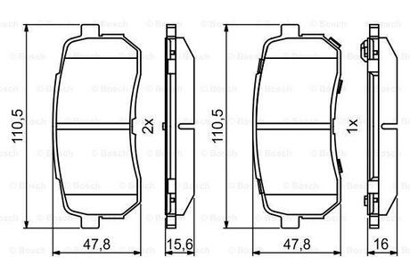 Тормозные колодки, дисковые BOSCH 0 986 494 828