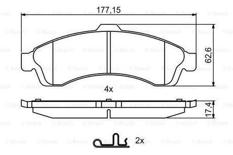 Тормозные колодки, дисковые BOSCH 0 986 494 854 (фото 1)