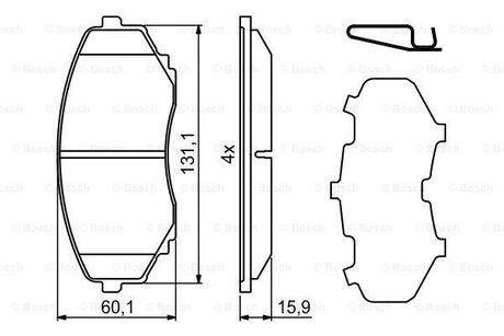 Тормозные колодки, дисковые BOSCH 0 986 494 855 (фото 1)