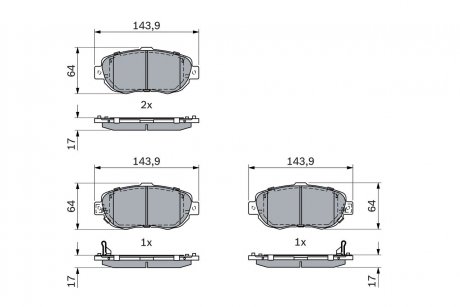 Гальмівні колодки, дискові BOSCH 0 986 494 882