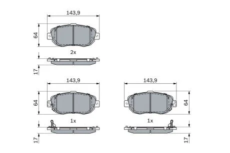 Гальмівні колодки, дискові BOSCH 0 986 494 882 (фото 1)