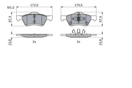 Колодки гальмівні дискові BOSCH 0986494960