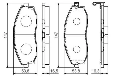 HYUNDAI Тормозные колодки передн. H-1 97- BOSCH 0986495065 (фото 1)