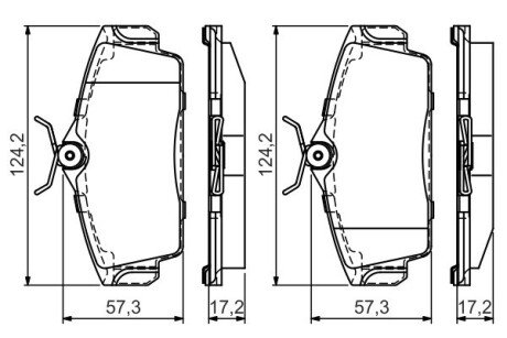 Гальмівні колодки дискові NISSAN Primera/Almera \'\'F \'\'>>06 PR2 BOSCH 0 986 495 070 (фото 1)