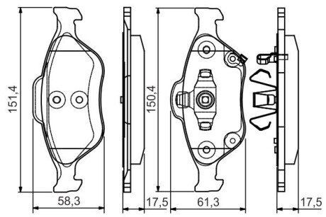 Гальмівні колодки дискові PR2 - заміна на 0986494101 BOSCH 0986495093 (фото 1)