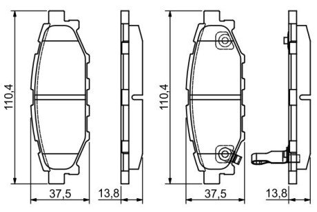 Тормозные колодки дисковые SUBARU Forester/Legacy/Impreza/Outback "R "03>> PR2 BOSCH 0986495119 (фото 1)