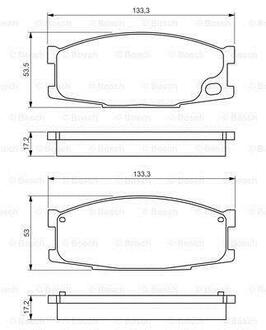 MITSUBISHI К-т тормозных колодок передних Canter BOSCH 0986495130 (фото 1)