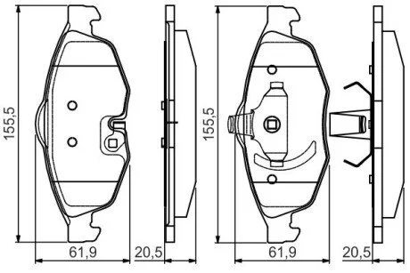 CHRYSLER тормозные колодки Sebring 2,0-2,7 -07 BOSCH 0986495161