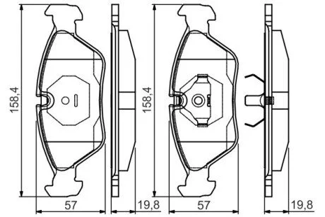Колодки тормозные дисковые передние BOSCH 0986495162