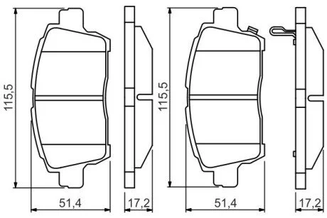 TOYOTA Тормозные колодки передн. Corolla 02-,Yaris BOSCH 0986495242