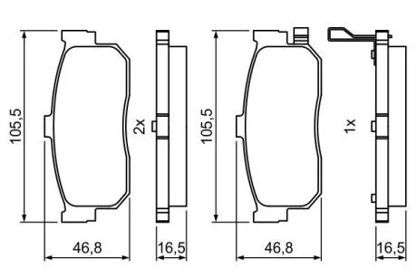 Тормозные колодки задн. NISSAN Almera 00- Maxima QX 00- BOSCH 0986495387
