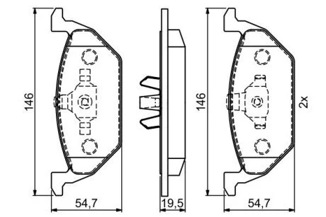 Колодки гальмівні (передні) VW Caddy 03- (Teves) Q+ BOSCH 0986495454 (фото 1)