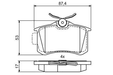 Колодки гальмівні дискові BOSCH 0986495455 (фото 1)
