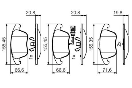 Тормозные колодки пер. VW Tiguan 07- BOSCH 0986495464 (фото 1)