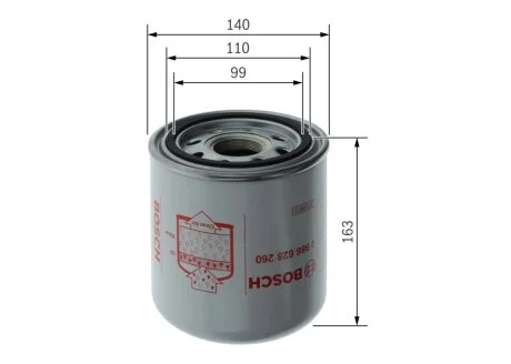 Більше не постачається Фільтр вологовідділювача MB/Iveco BOSCH 0986628260
