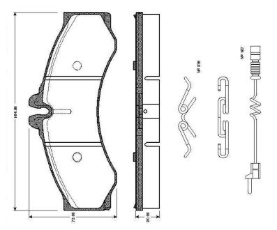 Гальмівні колодки, дискове гальмо (набір) BOSCH 0986TB2037 (фото 1)