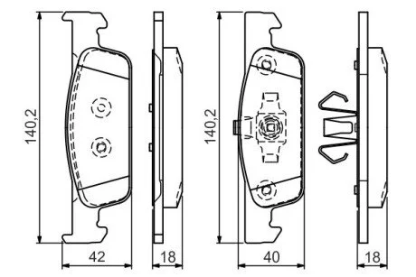 0 986 TB3 172 Гальмівні колодки (шт.) BOSCH 0986TB3172