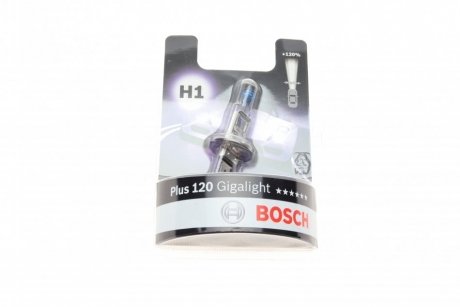 Лампа накалу H1 12V 55W GigaLight +120 (blister 1шт) (вир-во) BOSCH 1 987 301 108