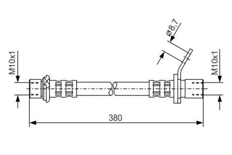 Тормозной шланг 380mm TOYOTA Avensis RR '1,6-2,0'97-03 BOSCH 1987476162