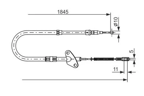 O DB Трос ручн.тормоза прав.207-310 86-(нов.тип)1862м BOSCH 1987477118