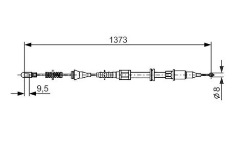 OPEL Трос тормоза лев.Corsa B 93- BOSCH 1987477309
