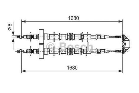 Трос остановочных тормозов BOSCH 1 987 477 528