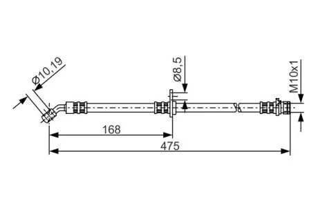 Фото 1 - шланг гальмівний BOSCH 1987481326 Шланг гальмівний BOSCH 1987481326 (фото 1)