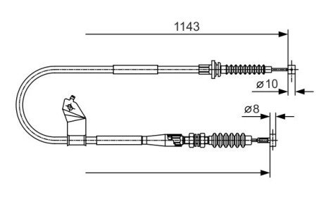 Трос ручного гальма BOSCH 1987482055