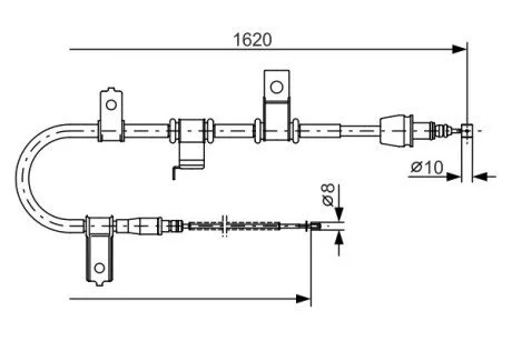 HYUNDAI трос ручного гальма прав. Getz BOSCH 1987482071