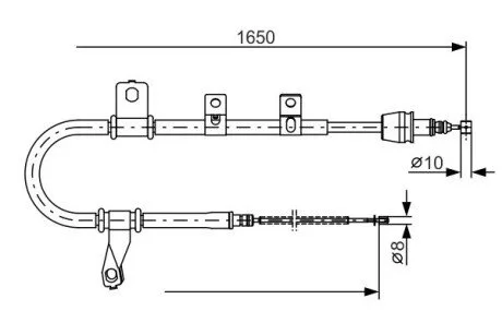 Тормозной трос 1650mm HYUNDAI Matrix \'\'RL\'\'01-10 BOSCH 1987482074