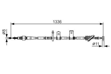 SUZUKI Трос ручн.тормоза лев.Grand Vitara (3d) -05 BOSCH 1987482091