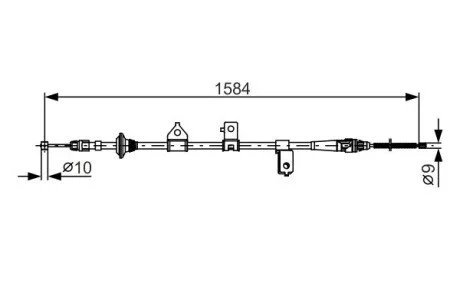 KIA Трос ручн.тормоза лев.Rio 00- BOSCH 1987482099