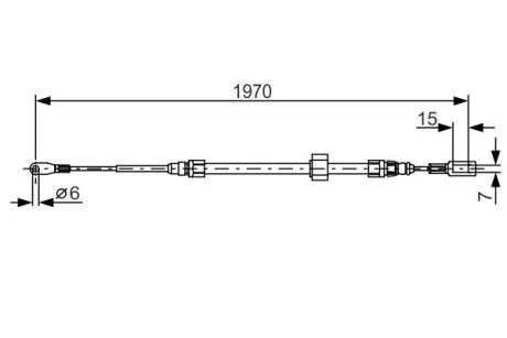 DB Трос ручн.тормоза передн.Sprinter 97- 1970mm BOSCH 1987482131