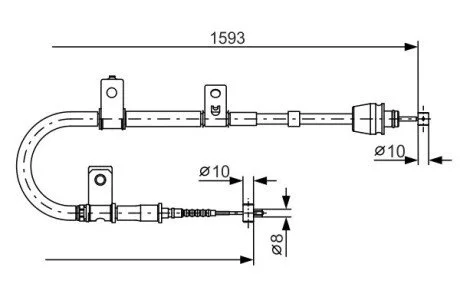 Трос ручного гальма BOSCH 1987482166