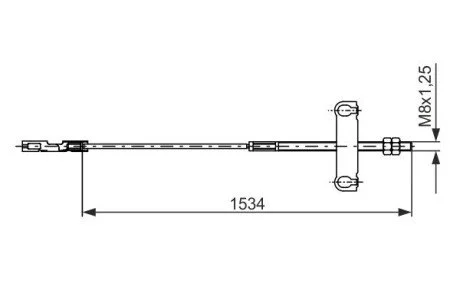 FORD Трос ручного тормоза (центр.) Transit 00- BOSCH 1987482195