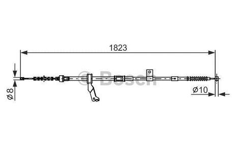 Тормозной трос 1823mm TOYOTA Avensis T25\'\'RR BOSCH 1987482297 (фото 1)