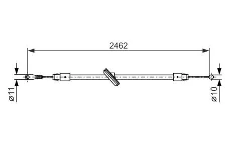 DB трос гальм.передн.(2462/306mm) Sprinter 06- BOSCH 1987482381
