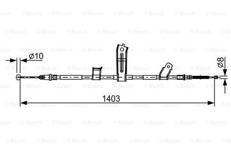 Трос остановочных тормозов BOSCH 1 987 482 522 (фото 1)