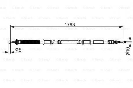 Трос ручного гальма ALFA GIULIETTA 1.6JTDM 10-, 2.0JTDM 10-, 1.4TB 10-, 1.8TBI 10-13 BOSCH 1987482580 (фото 1)