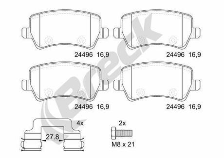 Тормозные колодки, дисковые BRECK 24496 00 702 10
